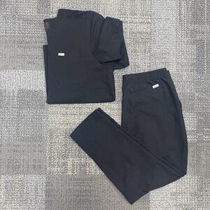 FIGS Technical Men's XXL Leon top & XL Pants M19SW2004 Black Set Scrubs